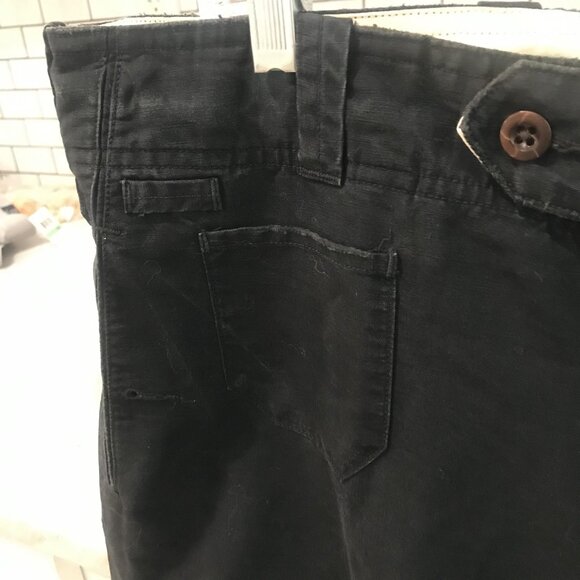 Polo Ralph Lauren Pants Mens 38x32 Black Military Crew Linen Cinch Back Braces - Picture 3 of 16